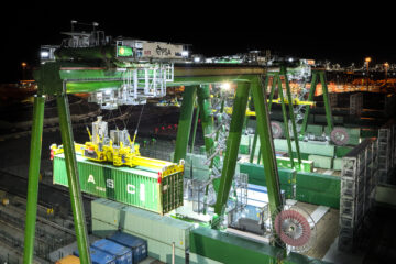 Example of rail-mounted stacking crane to be delivered to TraPac_credits PSA Antwerp